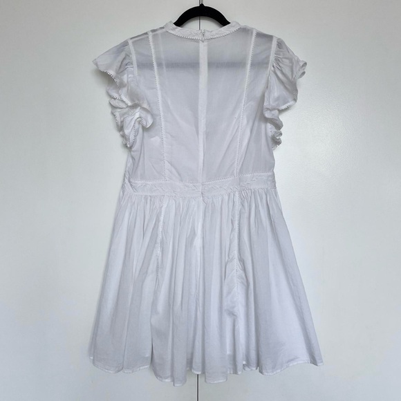 Banana Republic | White embroidered ruffle mini dress with slip | Size S - Picture 5 of 6